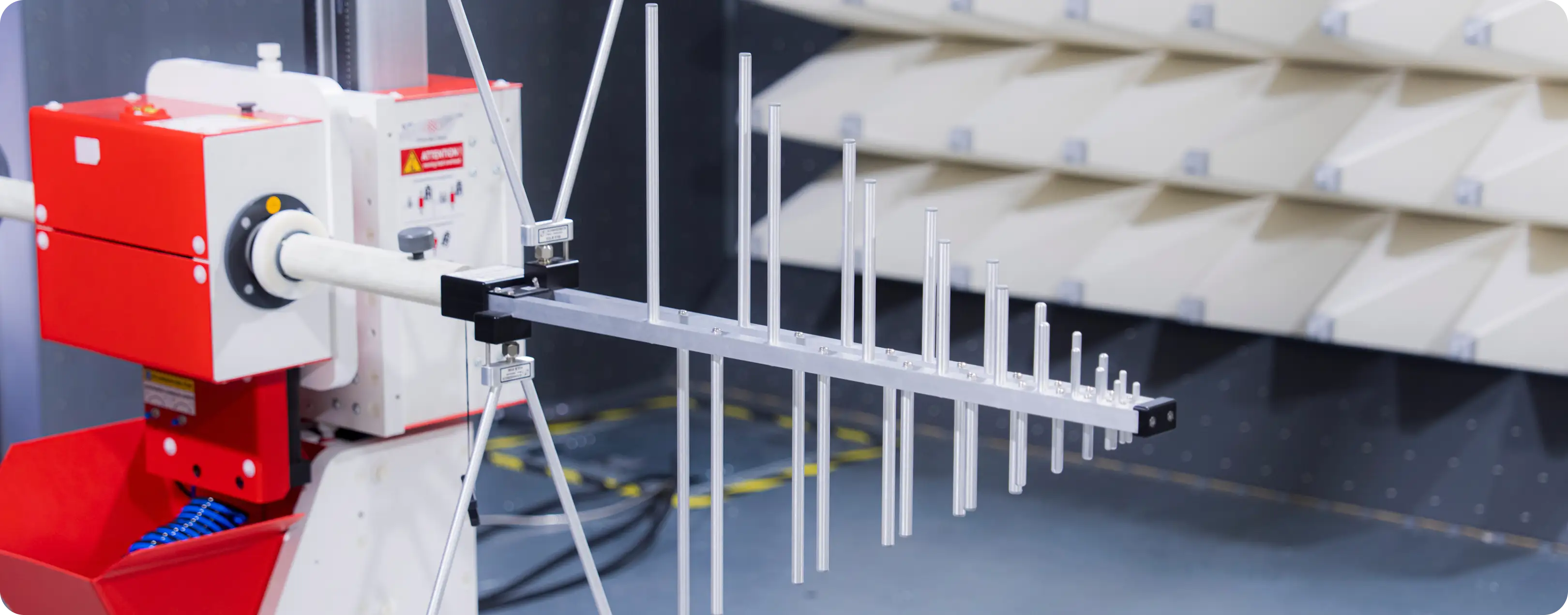 Log-periodic antenna for EMC pre-compliance emissions testing in a semi-anechoic chamber